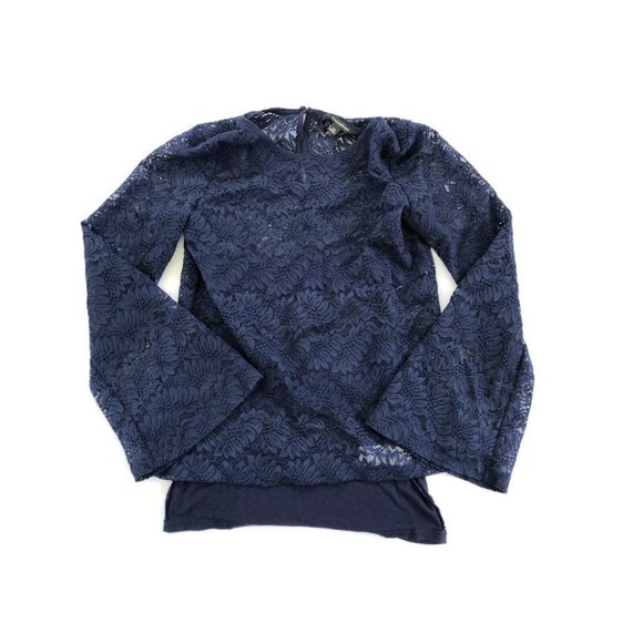 Banana Republic Tops - Banana Republic Blouse Women's XS Blue Lacey Regular Fit Size Extra Small XS